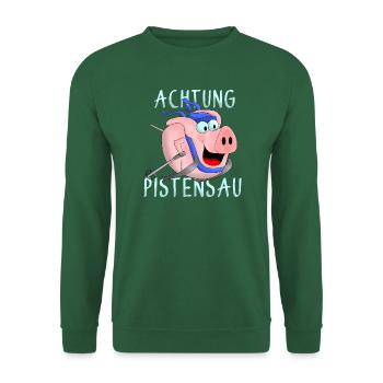 Achtung Pistensau - Unisex Pullover - Grün - Vorne