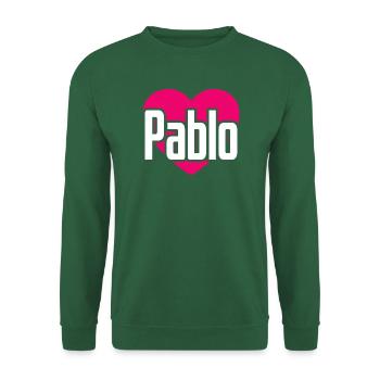 J’aime Pablo Coeur Rose J’aime Pablo - Sweat-shirt Unisexe - vert foncé - Devant