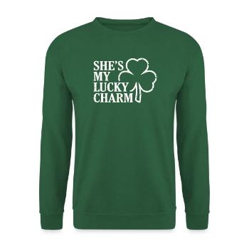 She's My Lucky Charm Distressed Shamrock - Unisex Sweatshirt - green - Front