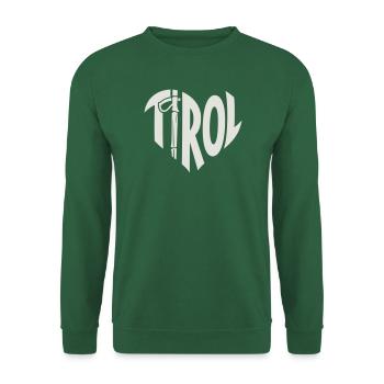 Tirol Herz lettering with hiking stick - Unisex Sweatshirt - green - Front