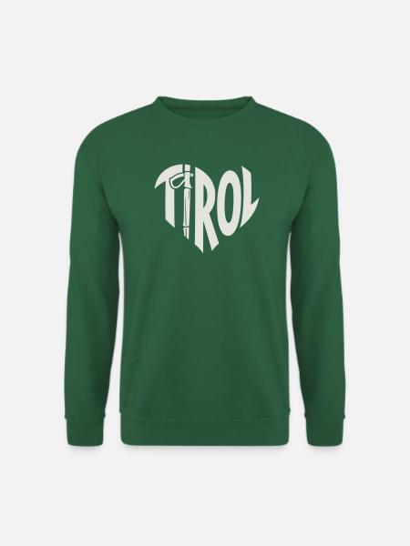 Tirol Herz Schriftzug mit Wanderstock - Unisex Pullover - Grün