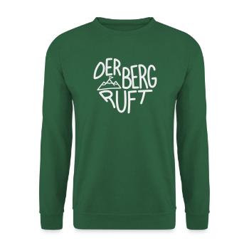 Der Berg ruft Alpenabenteuer, Designfarbe variabel - Unisex Pullover - Grün - Vorne