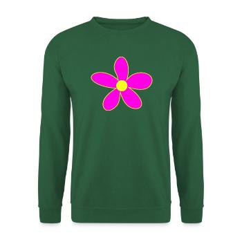 Neonpink Blütenzauber Gelbe Mitte - Unisex Pullover - Grün - Vorne
