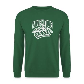 Abenteuer wartet Berglandschaft - L’aventure l’attend - Sweat-shirt Unisexe - vert foncé - Devant