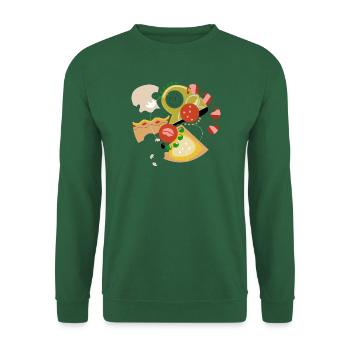 Abstrakt_Pizza - Unisex Pullover - Grün - Vorne