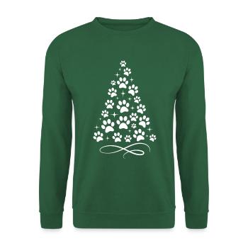 Paw Print Christmas Tree - Unisex Sweatshirt - green - Front