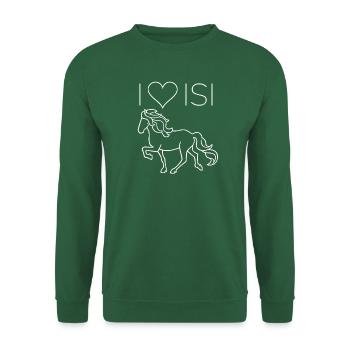 I love Isi, white - Unisex Sweatshirt - green - Front
