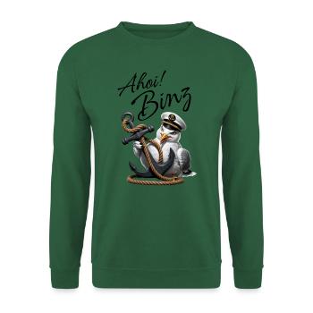 Ohé Binz ! mouette drôle avec ancre - Sweat-shirt Unisexe - vert foncé - Devant