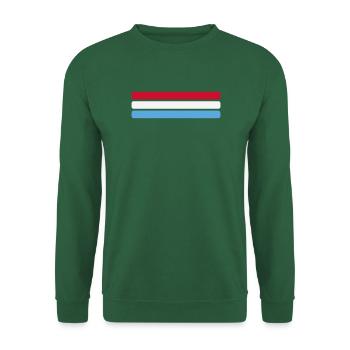 Luxemburg Flagge Minimal - Fahne Fan Streifen Desi - Unisex Pullover - Grün - Vorne