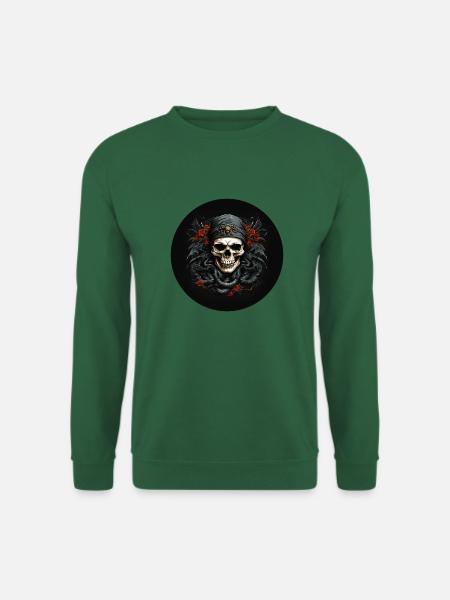 Dekorativer Schädel mit Schlangen - Unisex Pullover - Grün