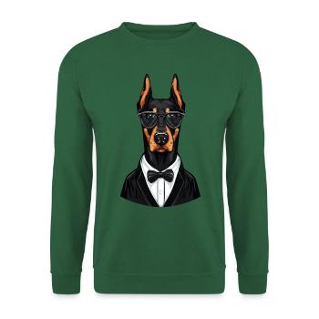Dobermann im Smoking - Unisex Pullover - Grün - Vorne