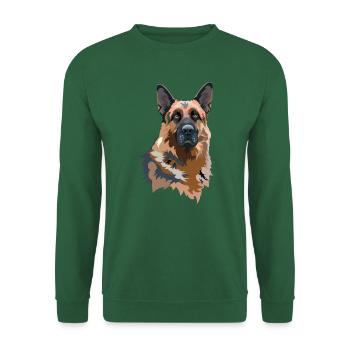 Portrait German Shepherd - Unisex Sweatshirt - green - Front