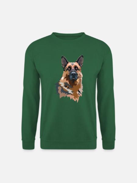 Portrait German Shepherd - Unisex Sweatshirt - green