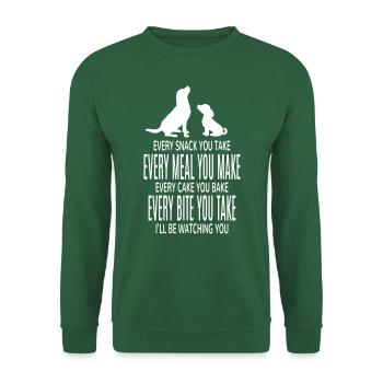 Chien chiens drôles dictons drôles - Sweat-shirt Unisexe - vert foncé - Devant