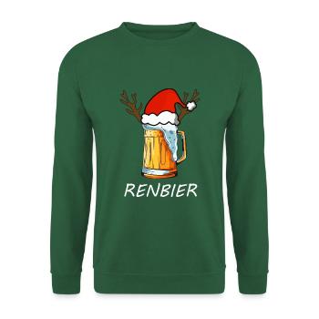 Partner Pullover RENBIER und WEINTIER Weihnachten - Unisex Pullover - Grün - Vorne