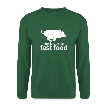 pork meat - my favorite fast food - Unisex Pullover - Grün - Vorne