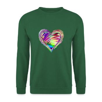Cœur artistique pour l’amour 1 - Sweat-shirt Unisexe - vert foncé - Devant