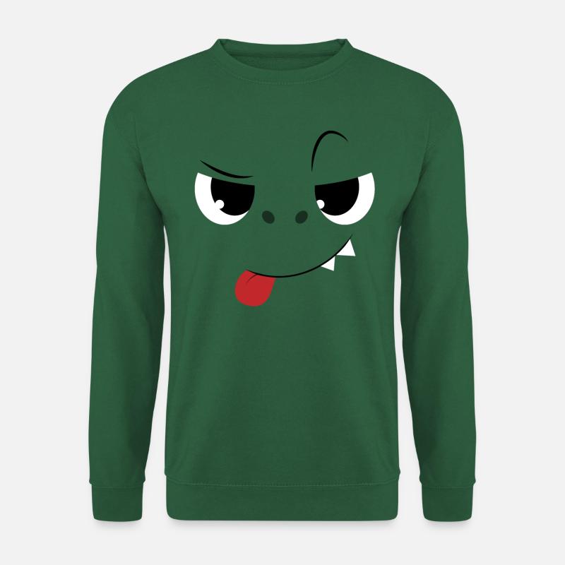 Süßes Monster Gesicht Kreatur Zähne Kind & Kinder - Unisex Pullover - Grün