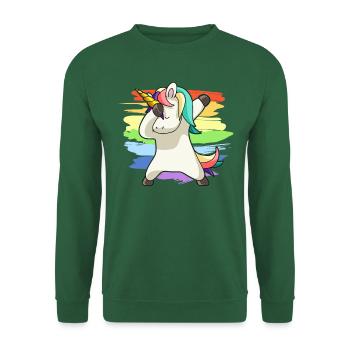Dabbing Unicorn Dabbing Unicorn Dab Idée cadeau - Sweat-shirt Unisexe - vert foncé - Devant