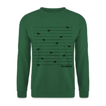 Horses - Stripes - I am a horse fan - Unisex Sweatshirt - green - Front