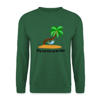 Bring mich bitte auf die Palme, Einsame Insel - Unisex Pullover - Grün - Vorne