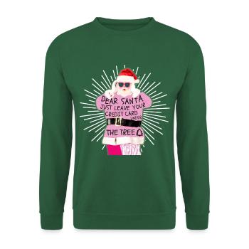 Dongxiang. Il suffit de laisser votre carte de crédit sous le sapin - Sweat-shirt Unisexe - vert foncé - Devant
