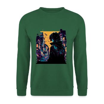 Surreale japanische Comic Stadt - Street Art - Unisex Pullover - Grün - Vorne
