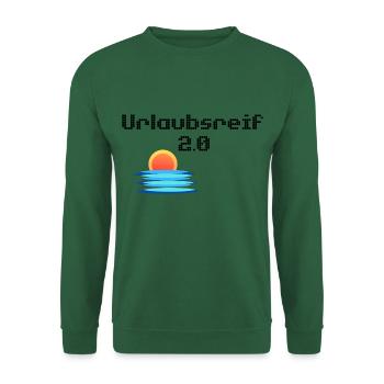 Urlaubsmotiv mit Sonne und Meer, Urlaubsreif 2.0 - Unisex Pullover - Grün - Vorne