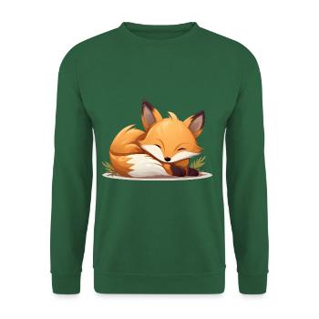 Süßes schlafender Fuchs für Waldtier Fans - Unisex Pullover - Grün - Vorne