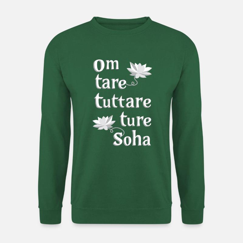 Om Tare Tuttare Ture Soha_schwarz-weiss - Unisex Pullover - Grün