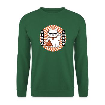 The lucky cat wishes you good pizza - Unisex Sweatshirt - green - Front