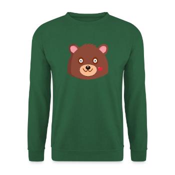 OURSON COEUR - Animal ours sauvage - Sweat-shirt Unisexe - vert foncé - Devant