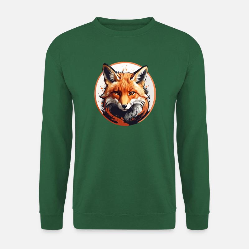 Rotfuchs Fuchs Portrait - Unisex Pullover - Grün