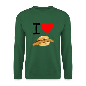 Lecker Bratwurstbrötchen - I Love Bratwurst - Unisex Pullover - Grün - Vorne