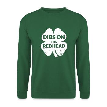 Vintage Dibs On The Redhead Funny Irish St Patrick - Unisex Sweatshirt - green - Front