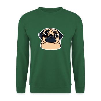 Kawaii Pug Dog Lover Puppy - Sweat-shirt Unisexe - vert foncé - Devant