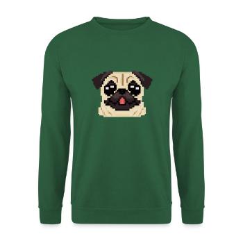 Pixel Pug Dog Lover chiot - Sweat-shirt Unisexe - vert foncé - Devant