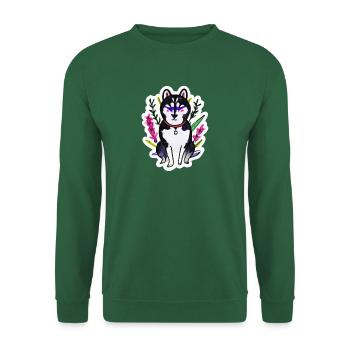 Botanique Husky Dog Gift Malamute - Sweat-shirt Unisexe - vert foncé - Devant