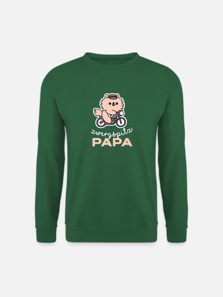 Zwergspitz Papa Hund Papa Geschenk Zwergspitz - Unisex Pullover - Grün