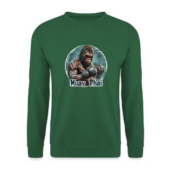 Muay Thai Exklusiv: unique Großstadt-Chic - Unisex Pullover - Grün - Vorne