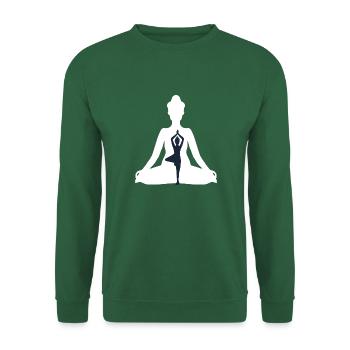 11 Siddhasana Yoga - Vrikshasana | White - Black - Unisex Sweatshirt - green - Front