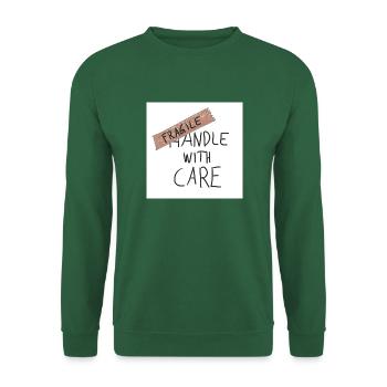 FRAGILE handle with care - Unisex Pullover - Grün - Vorne