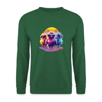 Des moments citadins branchés avec des filles, une mode amusante et élégante - Sweat-shirt Unisexe - vert foncé - Devant