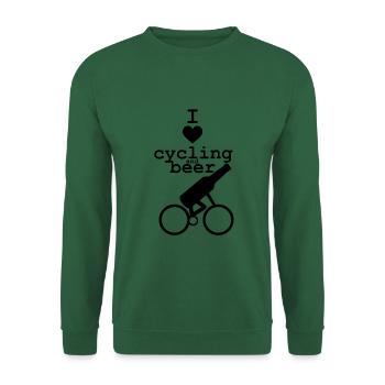 I love cycling and beer - Unisex Sweatshirt - green - Front