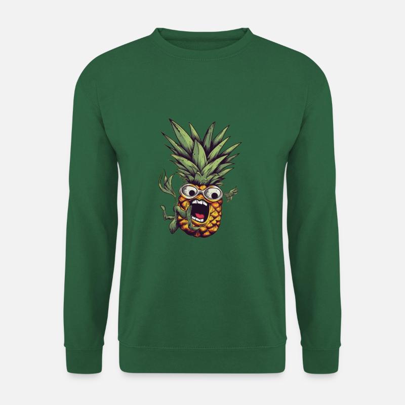 Falling nerdy pineapple with glasses - Unisex Sweatshirt - green