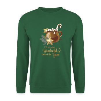 Hot Cacao, It's the most wonderful time, Gold - Unisex Pullover - Grün - Vorne