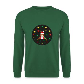 Nikolaus mit Sternen und Geschenken. - Unisex Pullover - Grün - Vorne