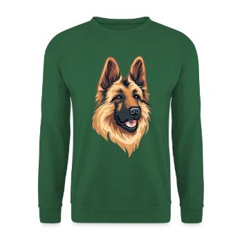 BERGER ALLEMAND ART CHIOT CHIEN ANIMAUX ART - Sweat-shirt Unisexe - vert foncé - Devant
