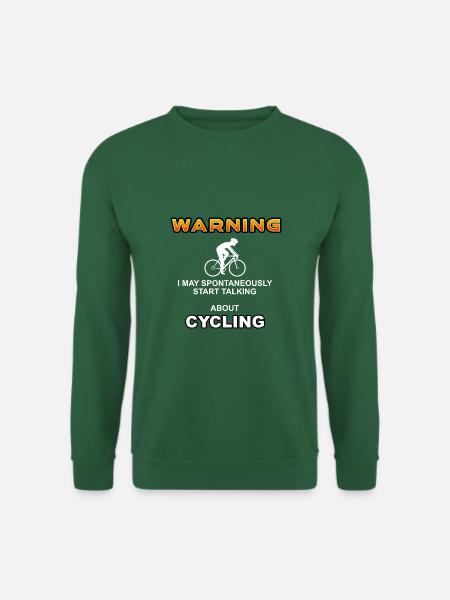 Warning May Spontaneously Start Talking Cycling - Unisex Sweatshirt - green