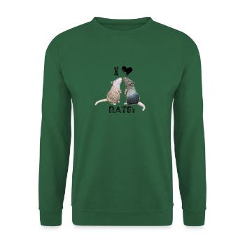 Ratten - I love Rats - Unisex Pullover - Grün - Vorne